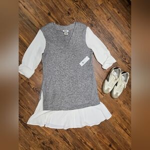 DKNY casual dress S nwt gray white soft comfy so cute classy prep